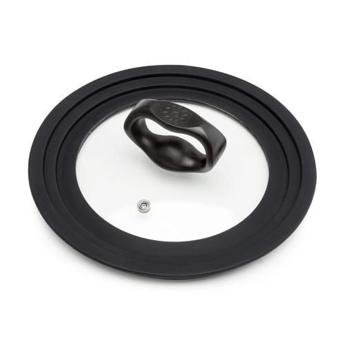 Small Universal Lid, 6′′–8′′, Vented Tempered Glass, Silicone Rim - Ecolution